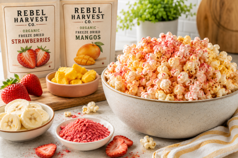 Fruit dusted popcorn